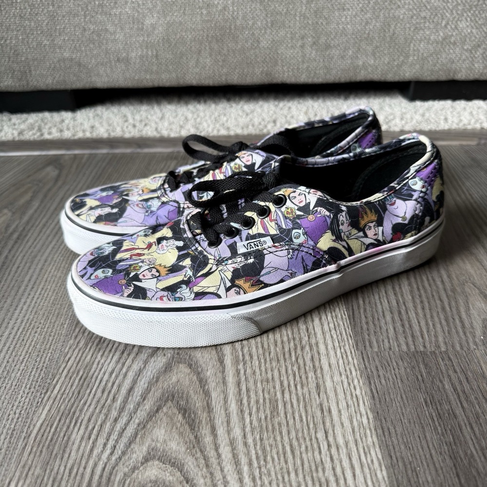 Vans Women's Low Top Sneakers with Purple Multicolor Disney Villains Print